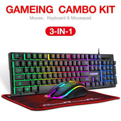Gaming Keyboard And Mouse Wired Gamer RGB Waterproof键盘滑鼠