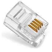 4芯电话水晶头批发 包RJ11电话语音听筒接头 4P4C水晶头 1000个