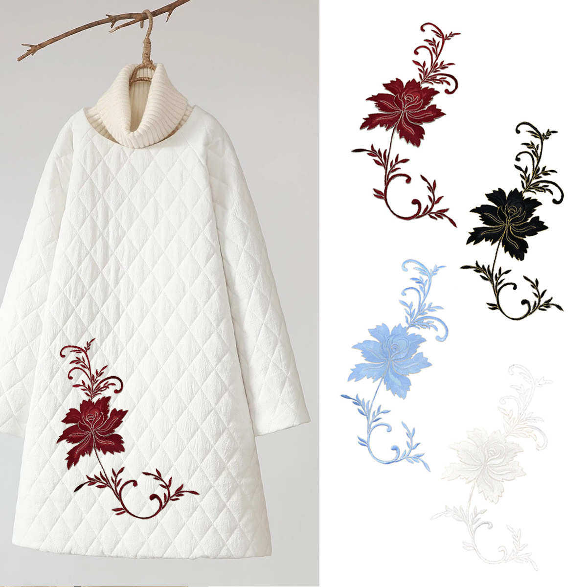 精美牡丹花刺绣布贴旗袍礼服家纺装饰背胶补丁贴大号绣花贴修补贴,纺织面料/辅料/配套,其他纺织辅料,淘宝优惠券,粉丝福利购,淘宝优惠卷