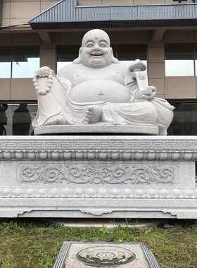厂家石雕人物雕像寺庙公园石佛像雕塑摆件汉白玉弥勒佛像