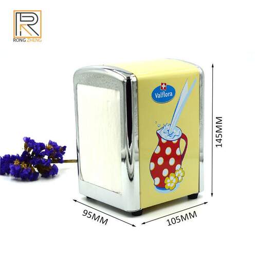 Metal tissue box定 制 跨境马口铁抽纸分配器 带餐牌纸巾盒