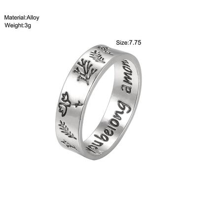 Floral ring做旧覆古雕刻花戒指 花卉单戒指食指戒关节戒指rings