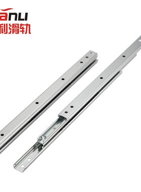 1701二节滑轨17mm宽三节双层叠加滑轨电子机柜导轨三节钢珠导轨