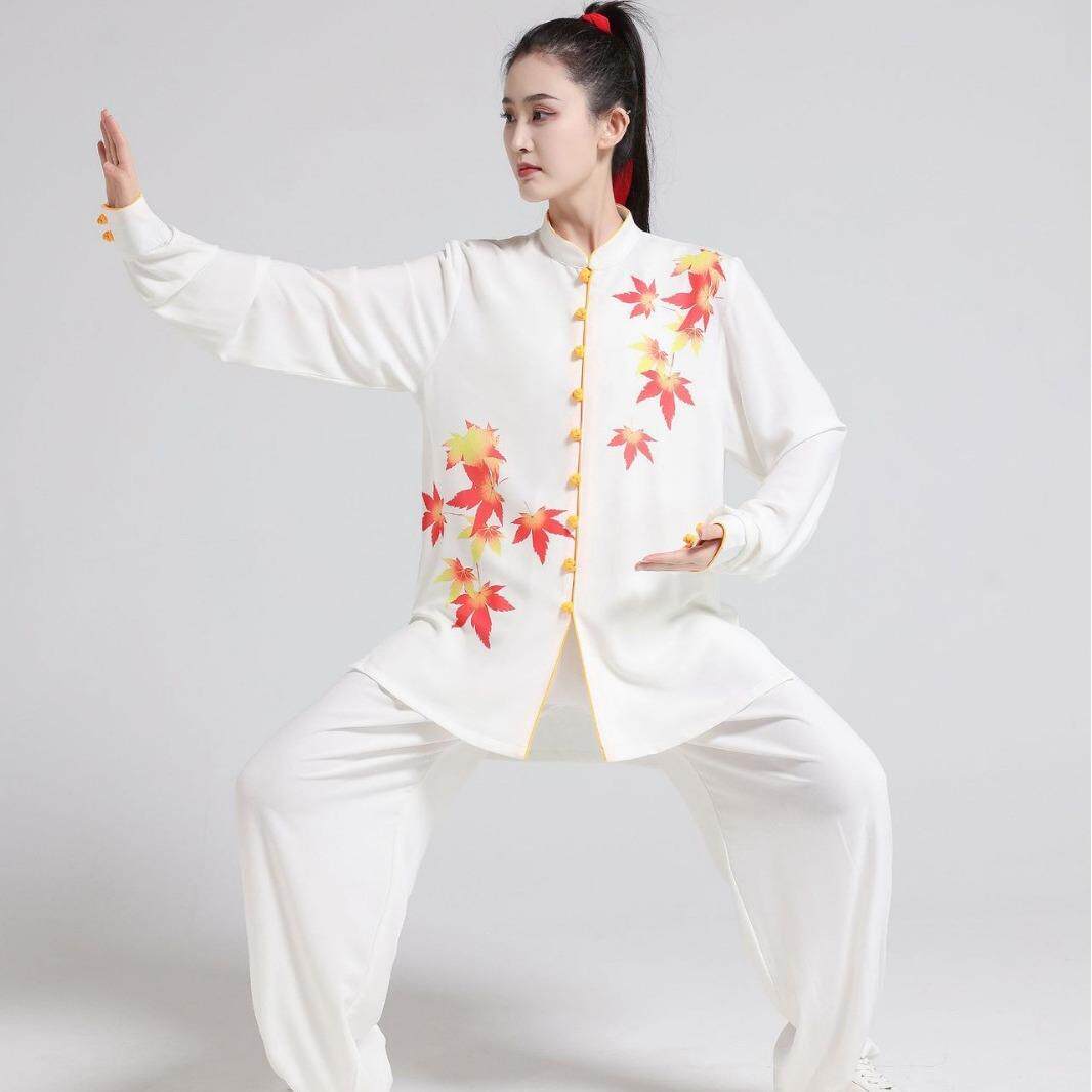 御承弹力棉枫叶款太极服武术服八段锦表演服男女款春夏秋透气拳服