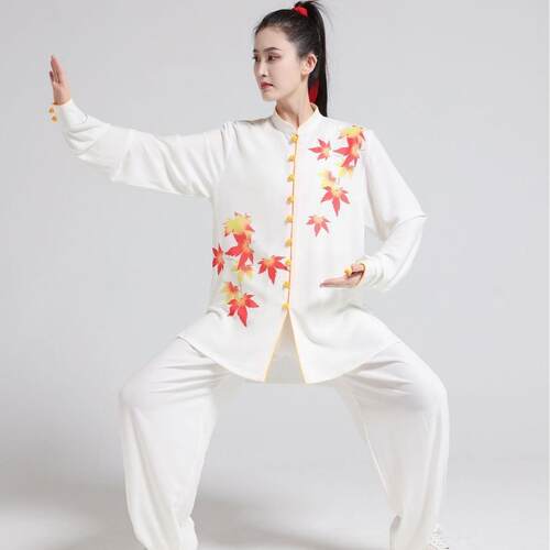 御承弹力棉枫叶款太极服武术服八段锦表演服男女款春夏秋透气拳服