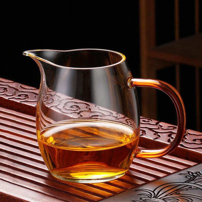 耐热高硼硅加厚玻璃公道杯带茶漏茶海过滤网功夫高档公杯分茶器