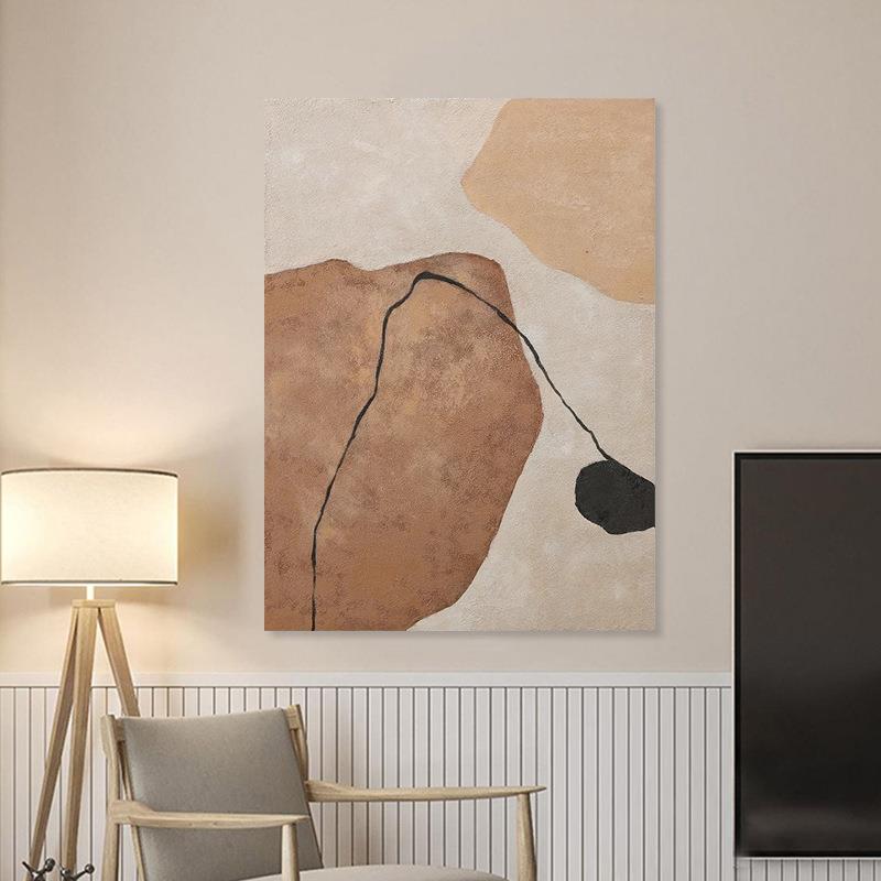 纯手绘肌理油客厅现代简约抽象挂画餐厅玄关装饰画艺术肌理油画