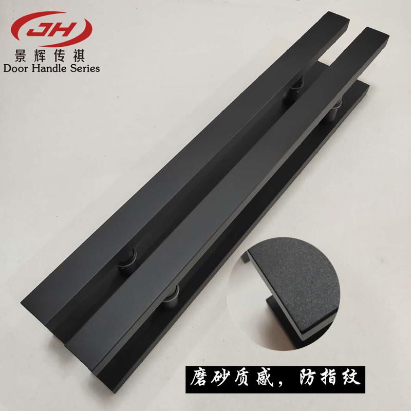 现代简约时尚加厚不锈钢黑色玻璃门拉手酒店商铺红古铜色大门拉手