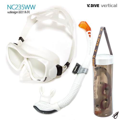 台北V.DIVE专业潜水镜面镜呼吸管套装3D立体框架水肺深潜可配近视