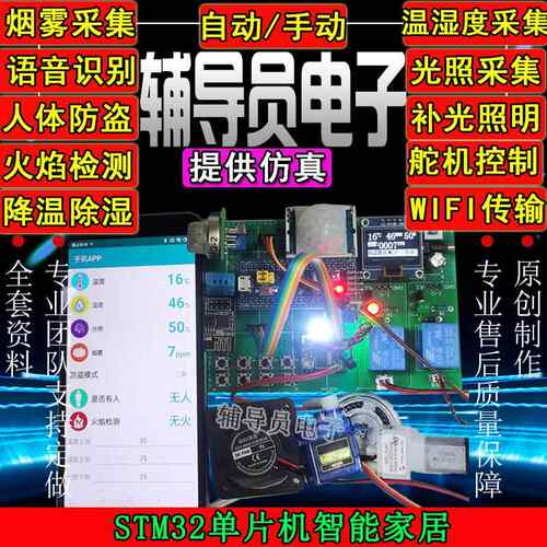 基于STM32单片机智能家居 防火防盗安防语音识别控制系统设计成品