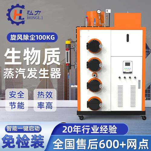 生物质蒸汽发生器 100KG旋风除尘全自动锅炉立式安全节能锅炉