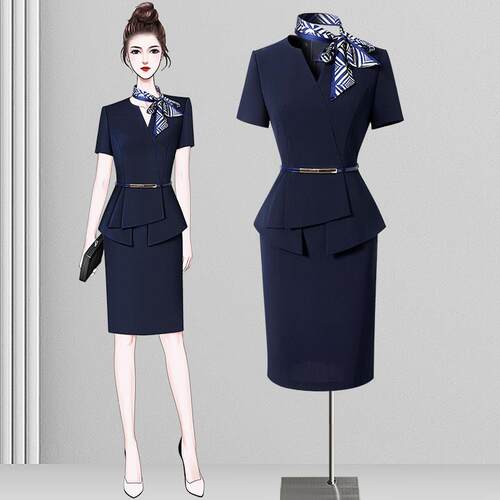 样品屋展示中心上班服洋装女夏季时尚气质酒店前台工装制服珠宝店