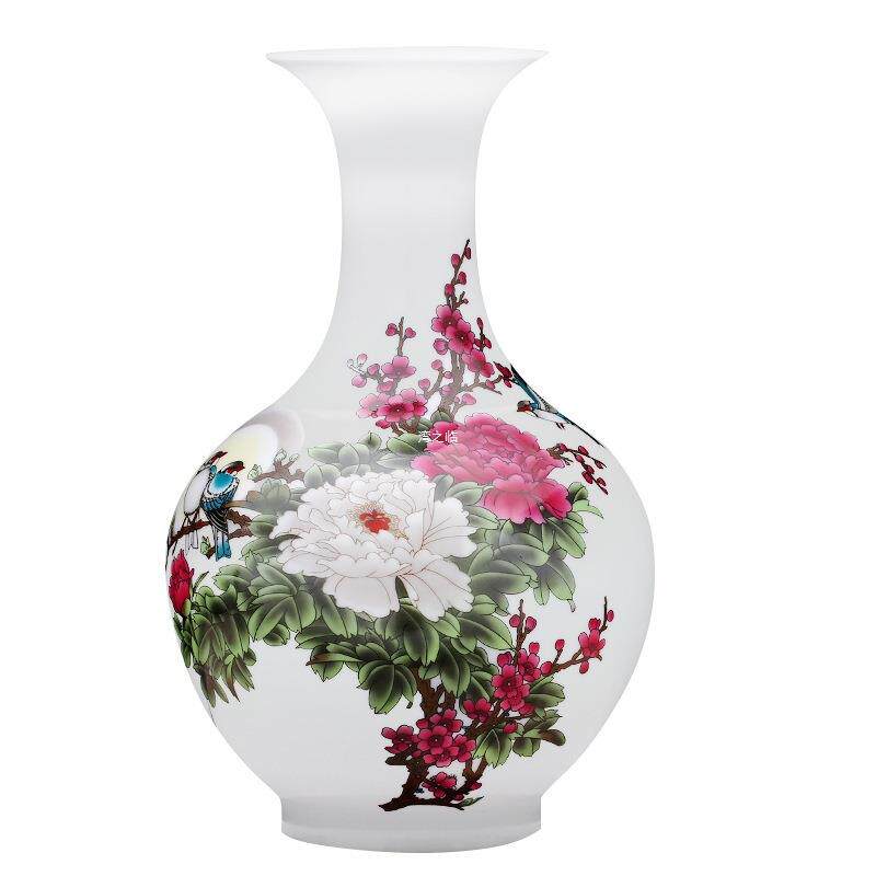 景德镇陶瓷器小花瓶摆件插花新中式家居客厅酒柜装饰品工艺博徐小