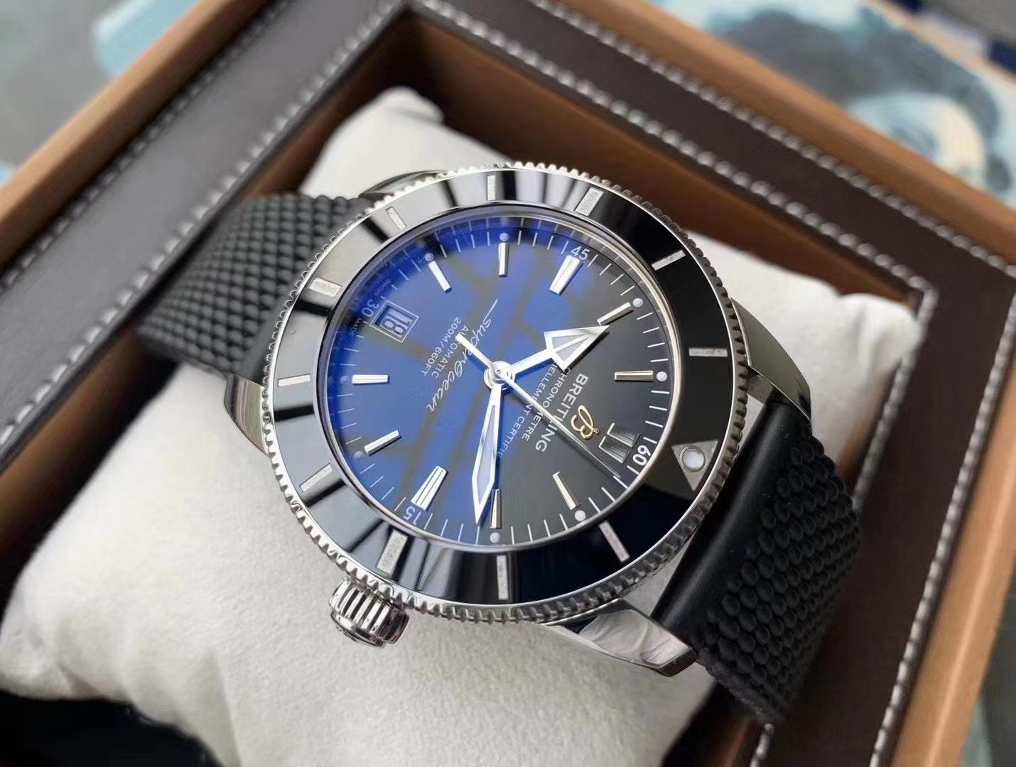 98新】42mm百年灵超级海洋文化AB2010121B1S1自动机械男表正品