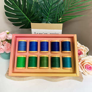 艺高0.4mm精细扁蜡线双色套盒10色一组渐变色手工DIY编织系列