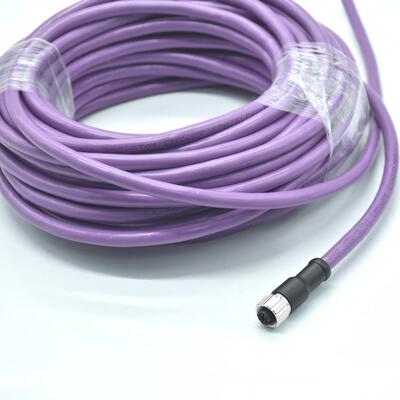 CANBus线缆防水连接器M12-4P5芯母头带线浇注成型接头