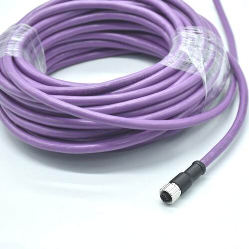 CANBus线缆防水连接器M12-4P5芯母头带线浇注成型接头