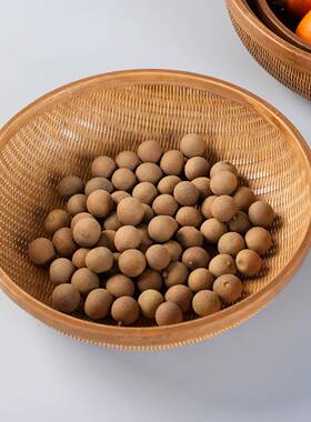 收纳篮手工竹编收纳筐家用水果篮编织圆形簸箕茶具果盘收纳篮竹筐