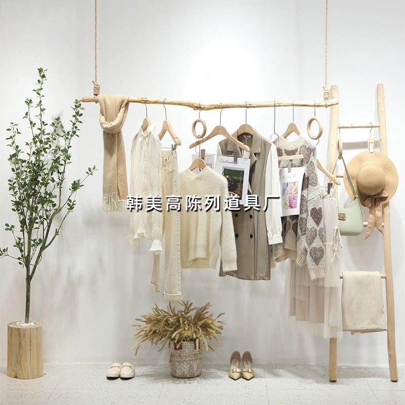 服装店展示架树枝吊架女装店货架服装吊架悬挂架吊环简约衣服架木