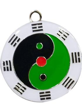 万黄白阴异阳断层红绿坚不可摧黄三色黑千字挂件中式太极挂件