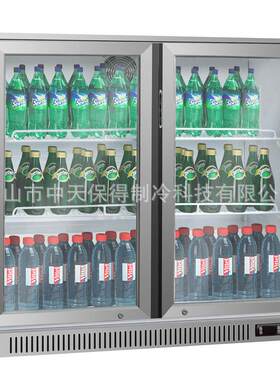 啤酒柜嵌入式保鲜小冰柜商用展示冷藏柜两开门风冷吧台饮料柜