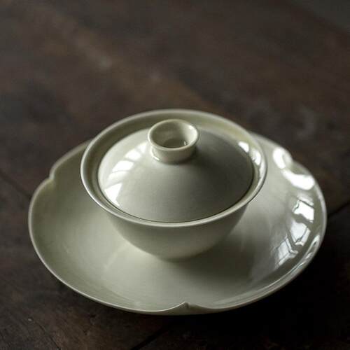草木灰陶瓷盖碗茶壶壶承托盘复古小干泡盘果盘点心盘功夫茶具托盘