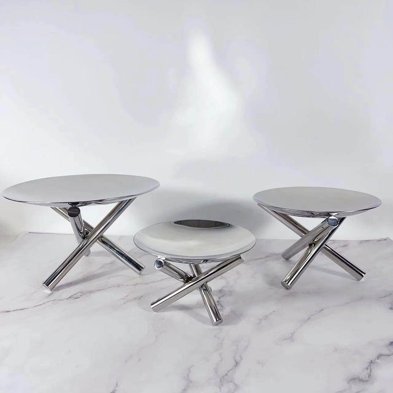 简约现代金属不锈钢水果盘果盆软装饰品样板间餐桌托盘收纳盘摆件