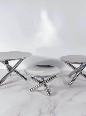 简约现代金属不锈钢水果盘果盆软装饰品样板间餐桌托盘收纳盘摆件