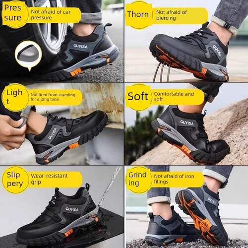 2025新型男劳保鞋，夏季透气钢头，防摔防刺，钢头工地耐磨工作鞋