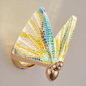 热销现代北欧简约蝴蝶壁灯卧室床头灯客厅背景墙装 饰LED壁灯