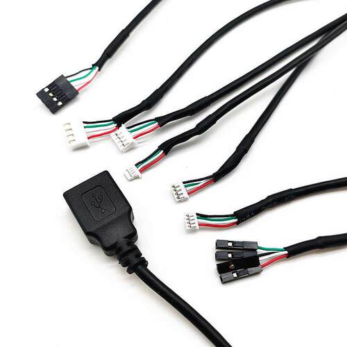 USB母头端子线1.0/1.25/PH2.0/XH2.54/杜邦2.54 4P带屏蔽连接转线