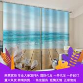 魔幻图跨境卧室高精密黑丝遮光挂钩穿杆窗帘装 饰布帘来图定作厂家