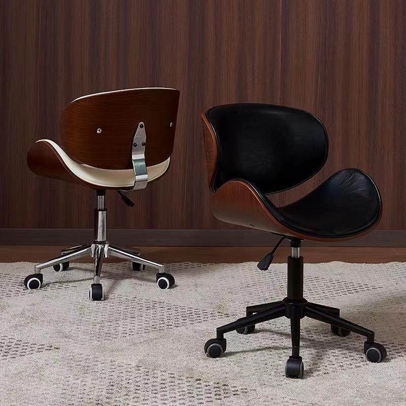 实木电脑椅子靠背家用舒适久坐办公椅中古书房学习椅网红升降转椅