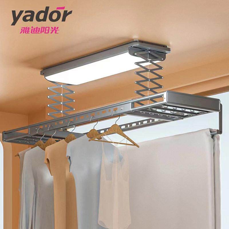 Y231电动晾衣架嵌入式隐形晾衣架大灯照明太空铝材质带烘干升降式