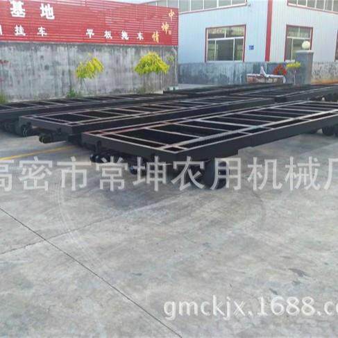 0吨双向牵引框架拖车两头转盘平板车厂家实心胎大型平板拖板车