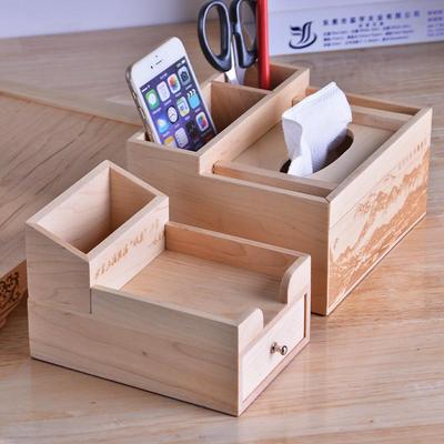 花梨木收多功能笔筒时复尚古桌面实名木纸巾盒办公文具用XKH017品