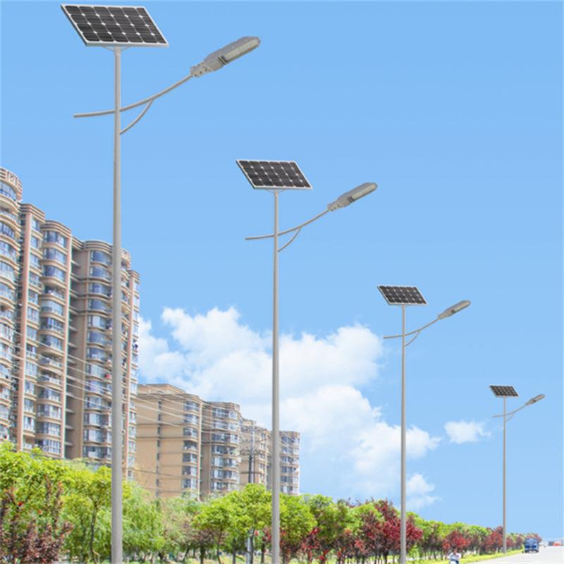 新款户外工程道路灯6米8米30W新农村单臂led感应太阳能路灯
