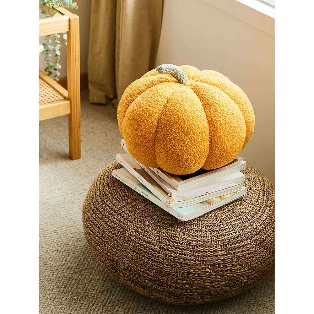 蔓越家 北欧ins风创意毛绒南瓜毛毛抱枕可爱圆形沙发客厅填充靠垫