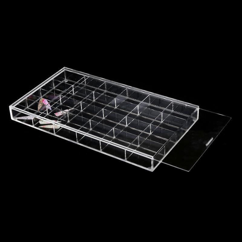 美甲工具盒 亚克力24格饰品收纳盒 抽拉式盖子 饰品分装陈列