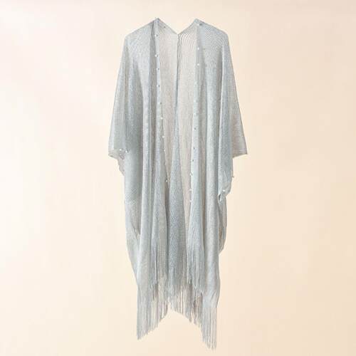 Sunscreen pearl tassel cardigan shawl