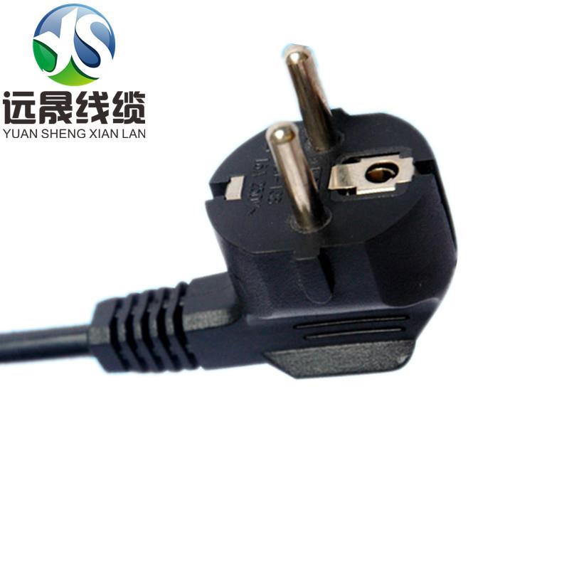 法国VDE认证三极防水插H05RN-F3*1.0橡胶线+法国头烟斗插直销