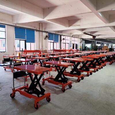 普尔夫升降平台车加滚珠滑轮牛眼珠液压车升降机固定电动升降车