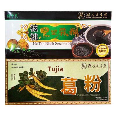 新疆包邮绿乡灵桃江甜咸擂茶莲子粉芝麻糊葛粉湖南益阳特产冲饮礼