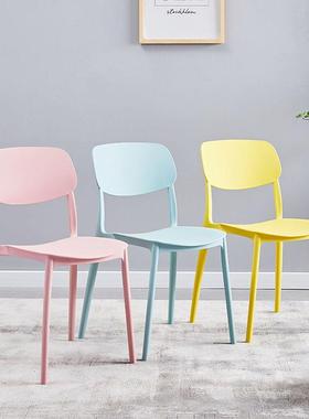 BBB餐塑料椅子现代约厅餐椅简带靠背椅子凳子家用86177料加厚塑椅