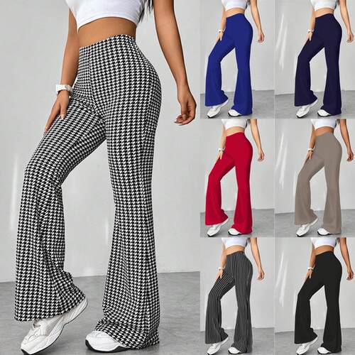 High waisted floor hugging micro pull pants