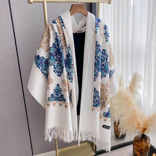Women'S Paisley Pattern Scarf, Soft Warm Shawl For Fall &