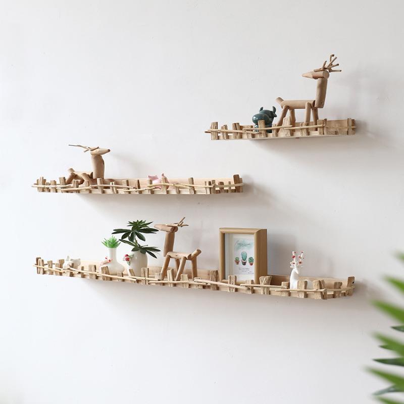 原EDD木上置物架免打孔墙墙挂墙面搁板电壁视墙装饰客厅一字隔创