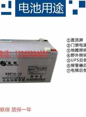 圣阳蓄电池SSP12-12免维护12V12AH EPSUPS直流屏应急设备专用包邮