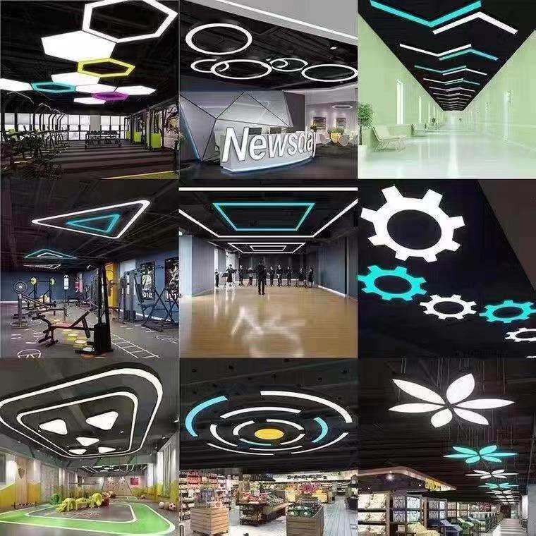 商用led造型灯办公室健身房商场超市工装异形灯创意造型工业吊灯