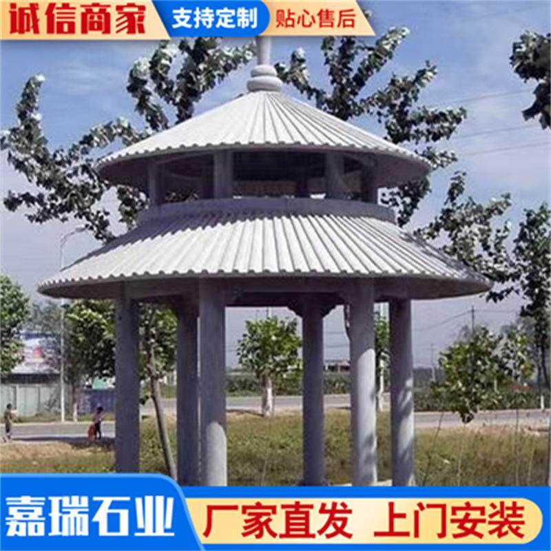 仿古做旧公园石雕长廊石雕石亭子古建筑六角石亭子欧式圆顶石亭